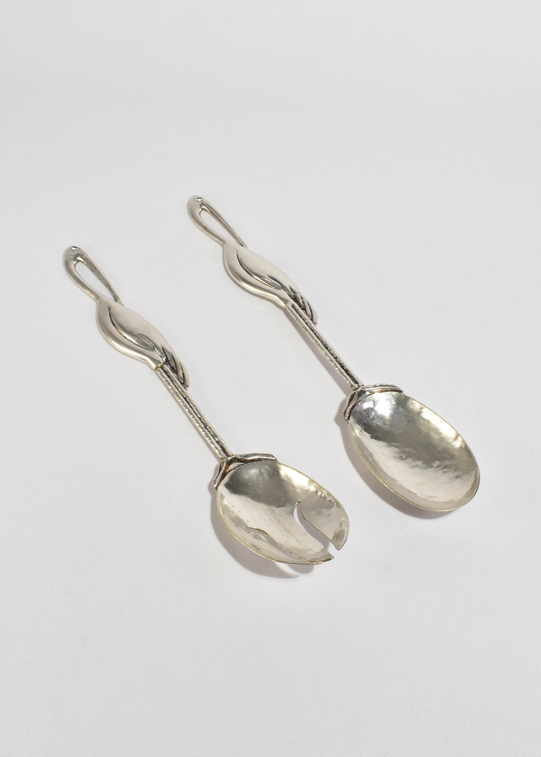 Silver Pelican Serving Set In Good Condition In Richmond, VA