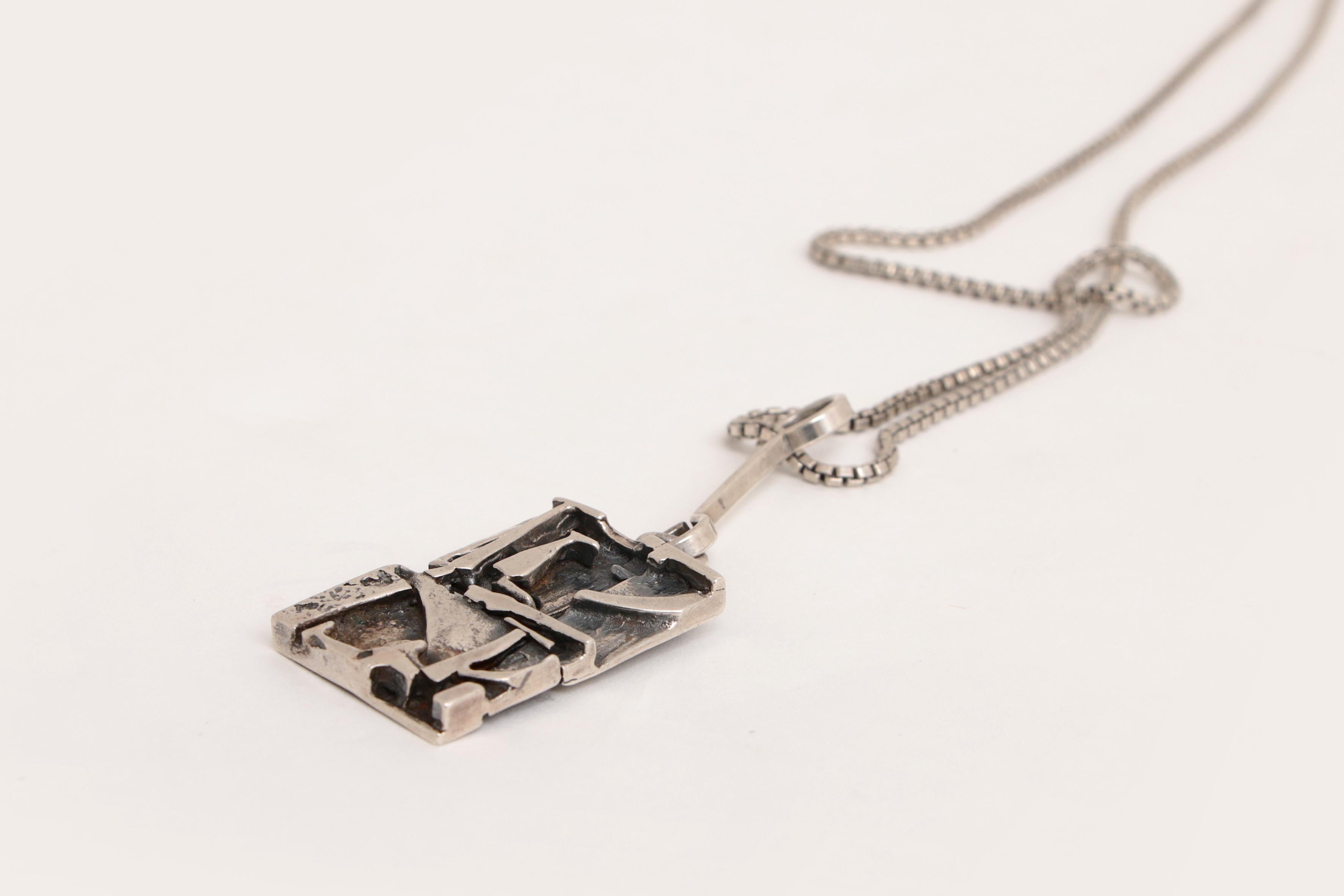 Late 20th Century Silver pendant by Jorma Laine Finland, 1973 For Sale
