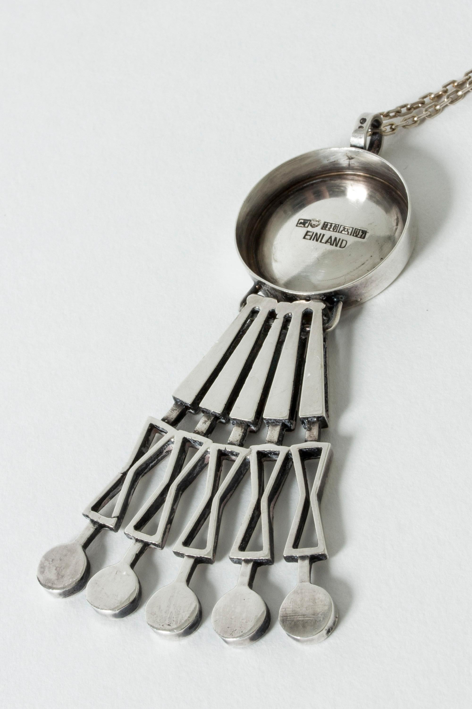 Silver Pendant by Jorma Laine for Kultateollisuus Ky, Finland, 1973 In Good Condition In Stockholm, SE