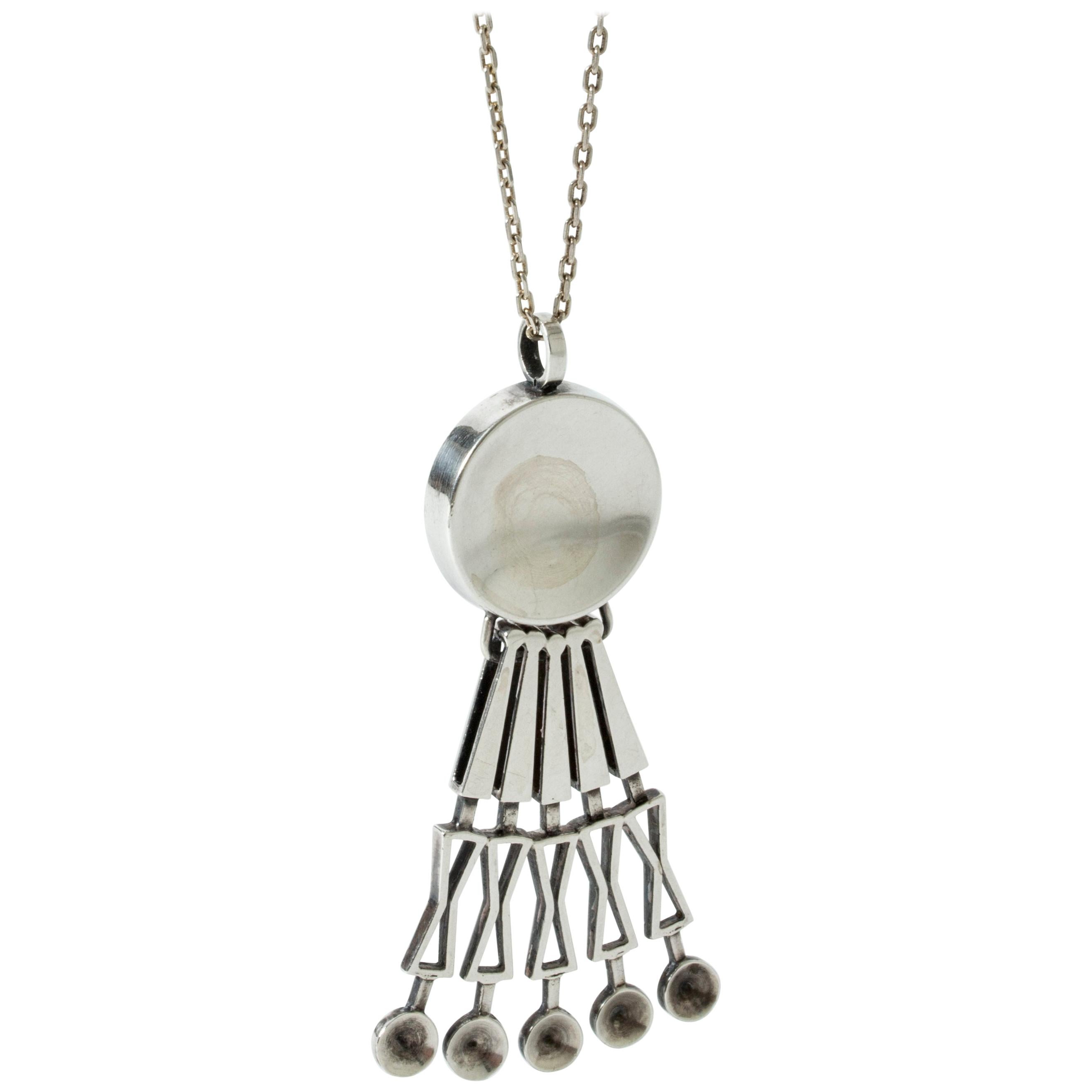 Silver Pendant by Jorma Laine for Kultateollisuus Ky, Finland, 1973