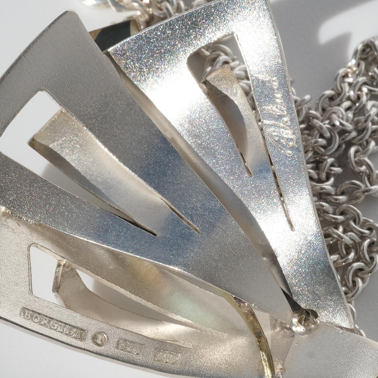 Silver Pendant by Swedish Atelier Borgila, Made Year 1994 2