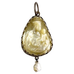 Silver Pendant with Mother-of-Pearl Cameo of the Virgin and Child