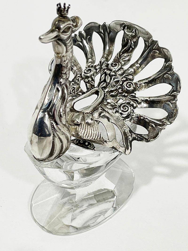 Silver Pepper and Salt Cellars in the Shape of a Peacock 1