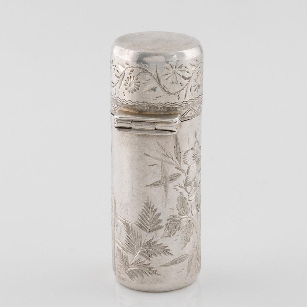 British Silver Perfume Bottle with Little Bo-Peep London 1886 For Sale