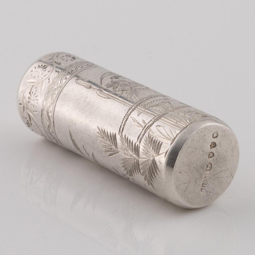 Late 19th Century Silver Perfume Bottle with Little Bo-Peep London 1886 For Sale