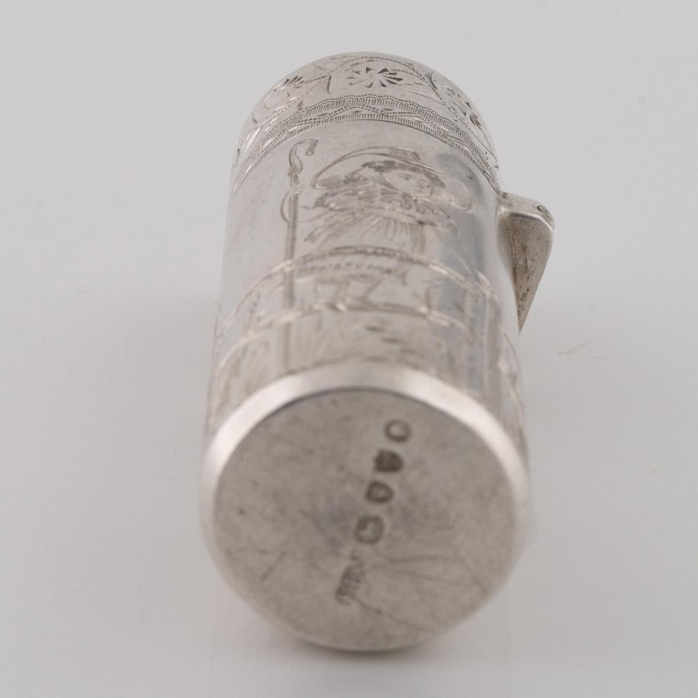 Silver Perfume Bottle with Little Bo-Peep London 1886 For Sale 3