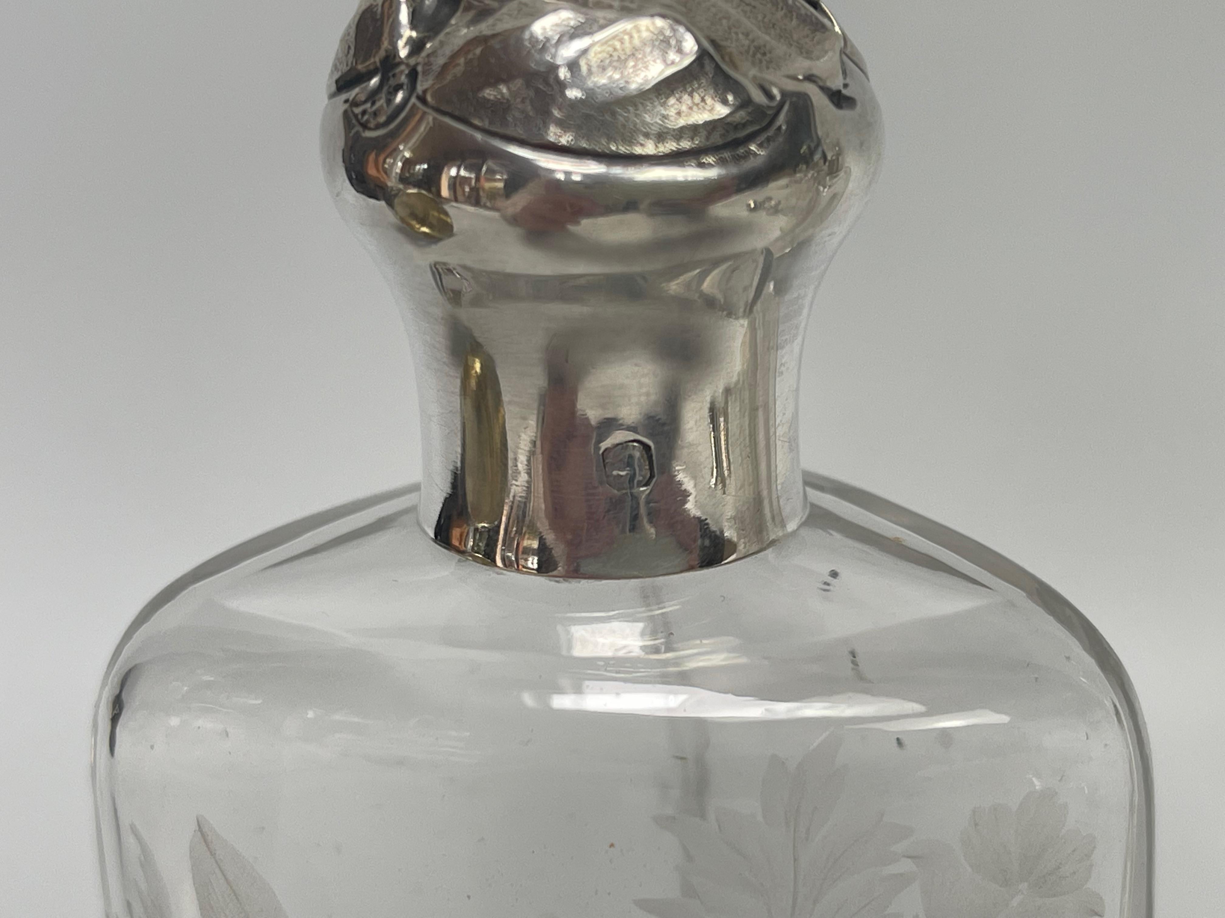 Silver Perfume Kit 4 Art Nouveau Bottles For Sale 6