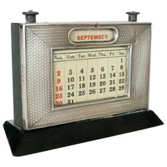 Silver Perpetual Desktop Calendar by W.J. Myatt & Co, circa 1925