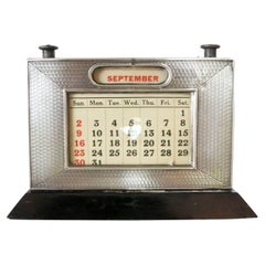 Antique Silver Perpetual Desktop Calendar by W.J. Myatt & Co, circa 1925