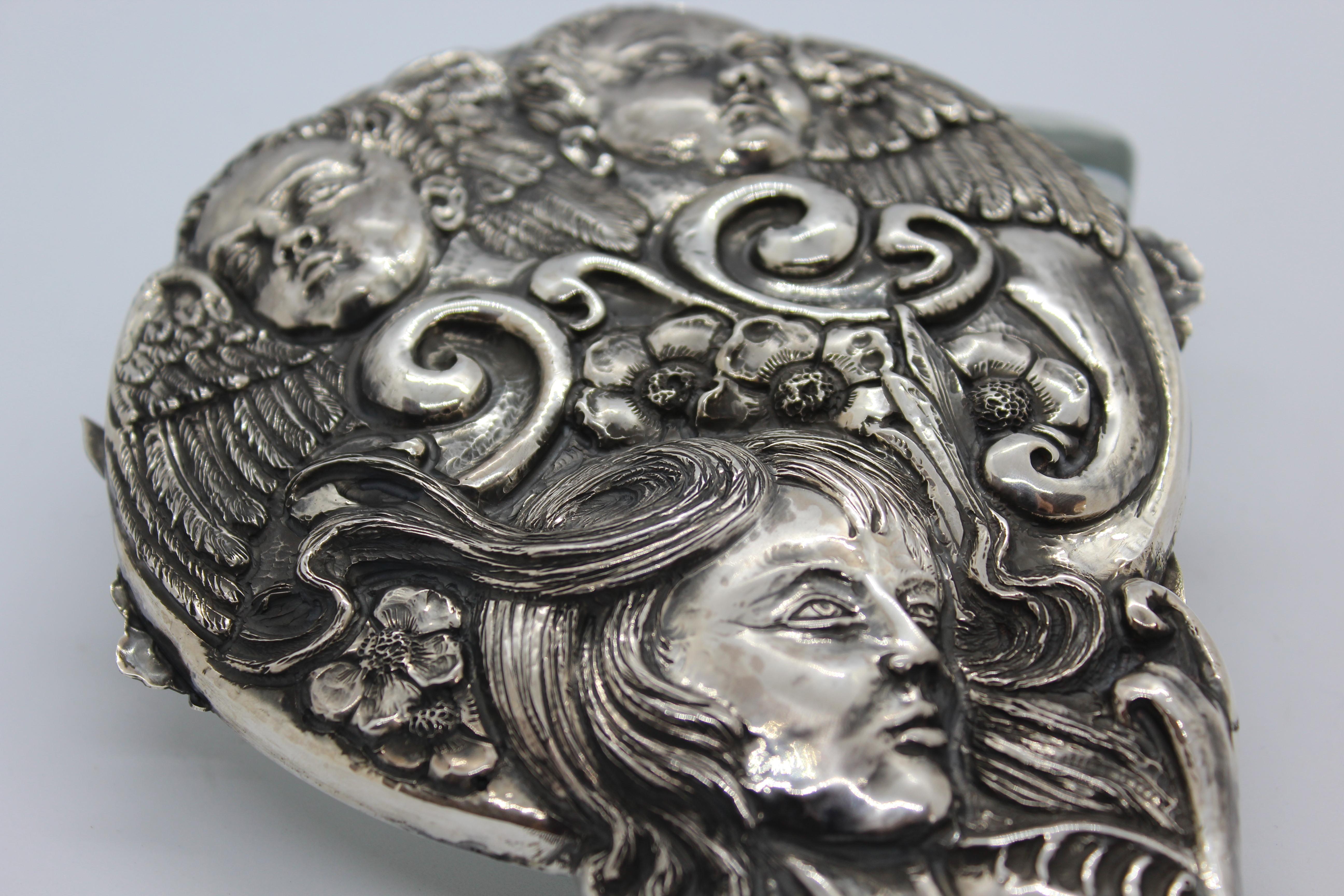 Silver Personal Mirror, Italian Pure Silver In New Condition For Sale In Firenze, IT