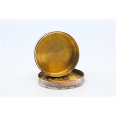Silver pill box with Portuguese coin on the removable lid