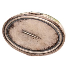 Silver pin box with elliptical-shaped friezes and relief Antique Silver pin box with elliptical-shaped friezes and relief