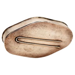 Silver pin box with reliefs on the lid