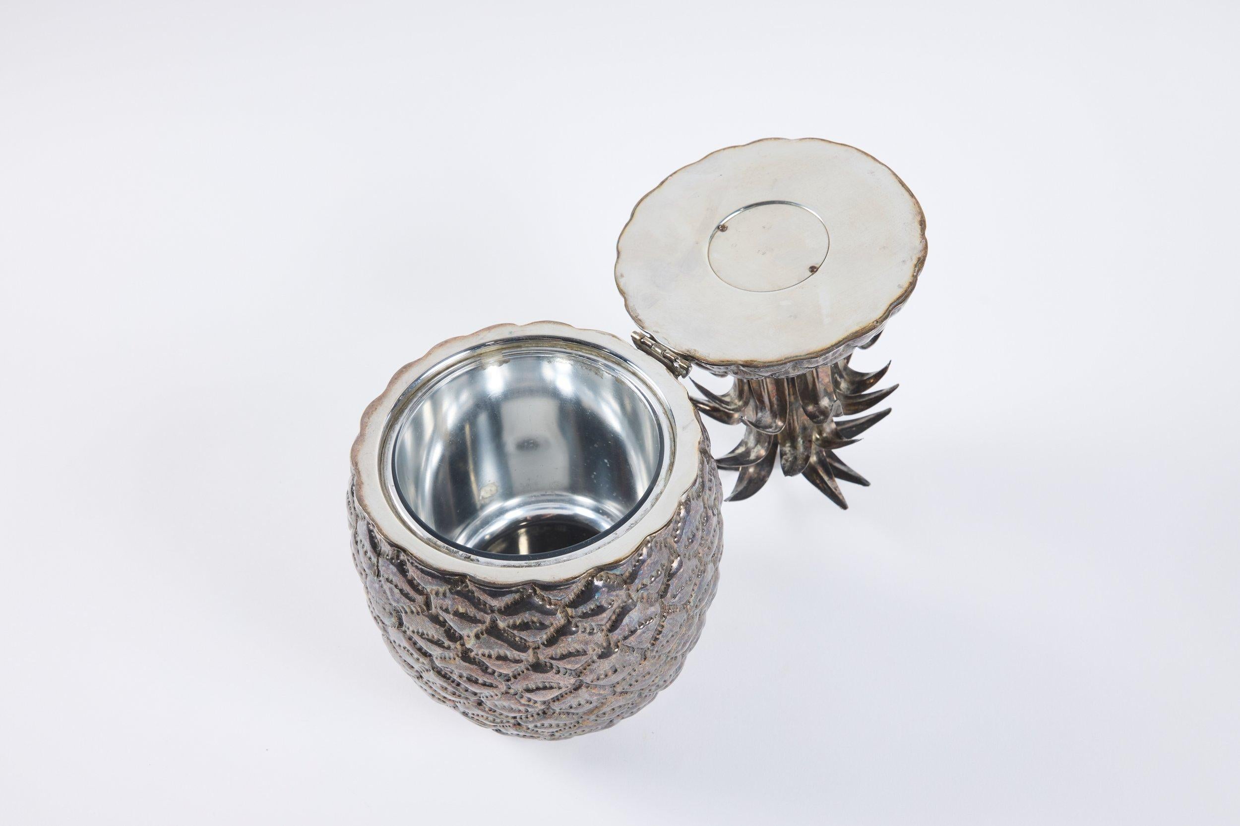 Italian Silver Pineapple Ice Bucket For Sale
