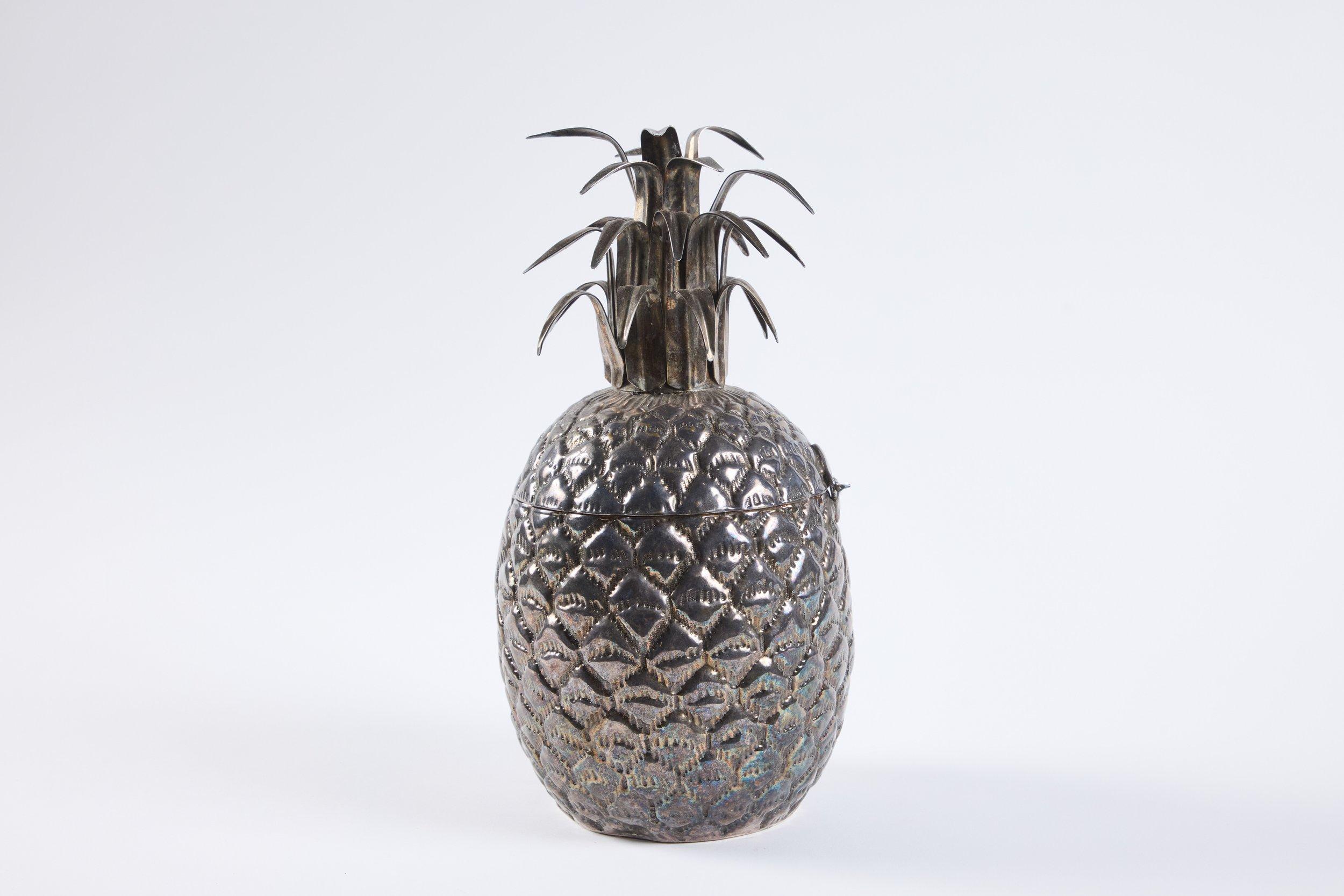 Late 20th Century Silver Pineapple Ice Bucket For Sale