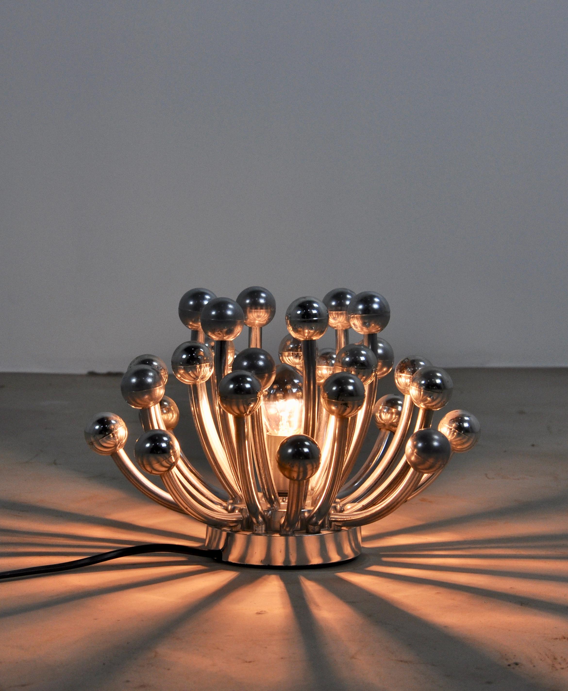Italian Silver Pistillino Table Lamp by Studio Tetrarch for Valenti Luce, 1970s