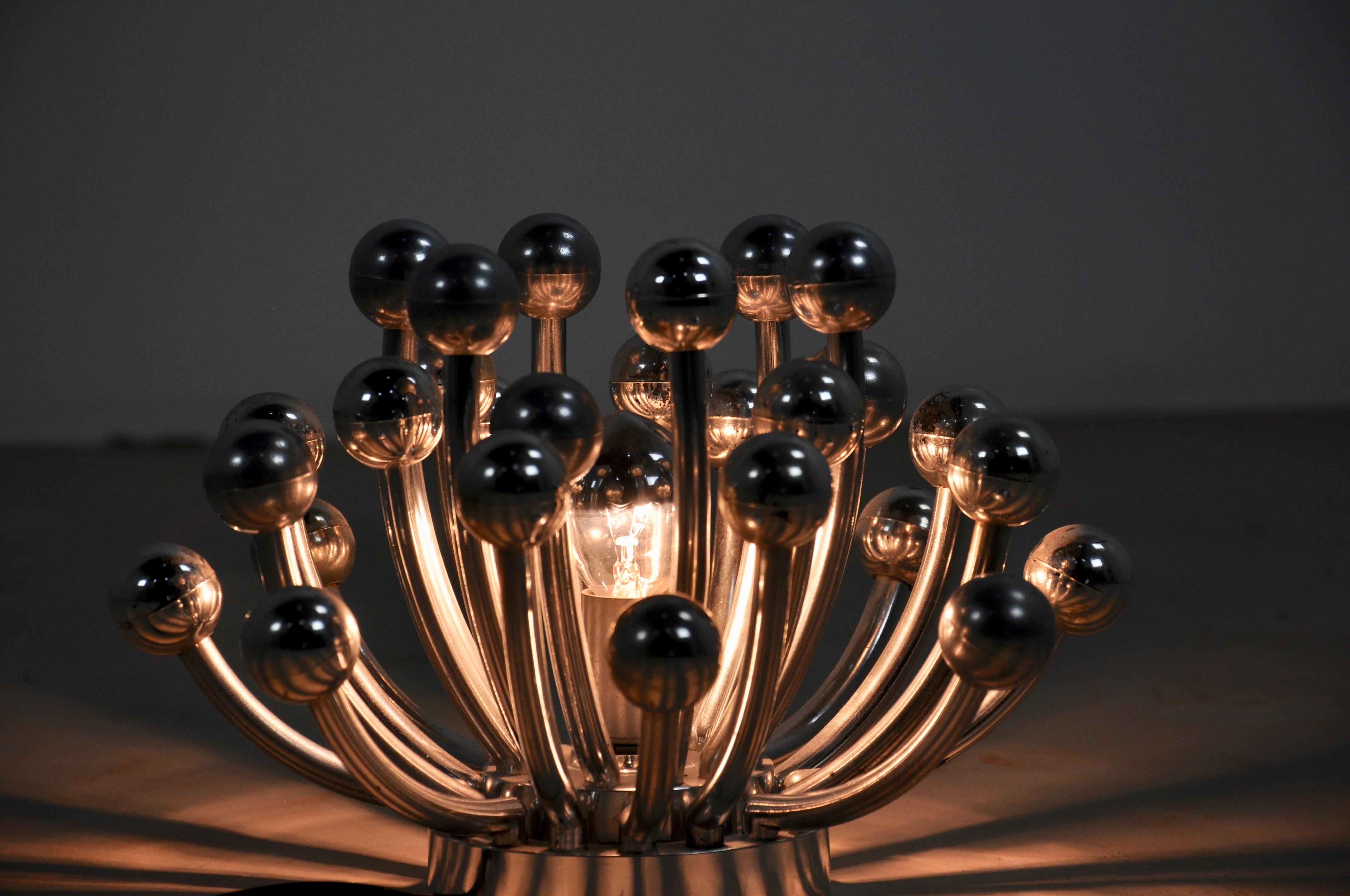 Silver Pistillino Table Lamp by Studio Tetrarch for Valenti Luce, 1970s In Good Condition In bruxelles, BE