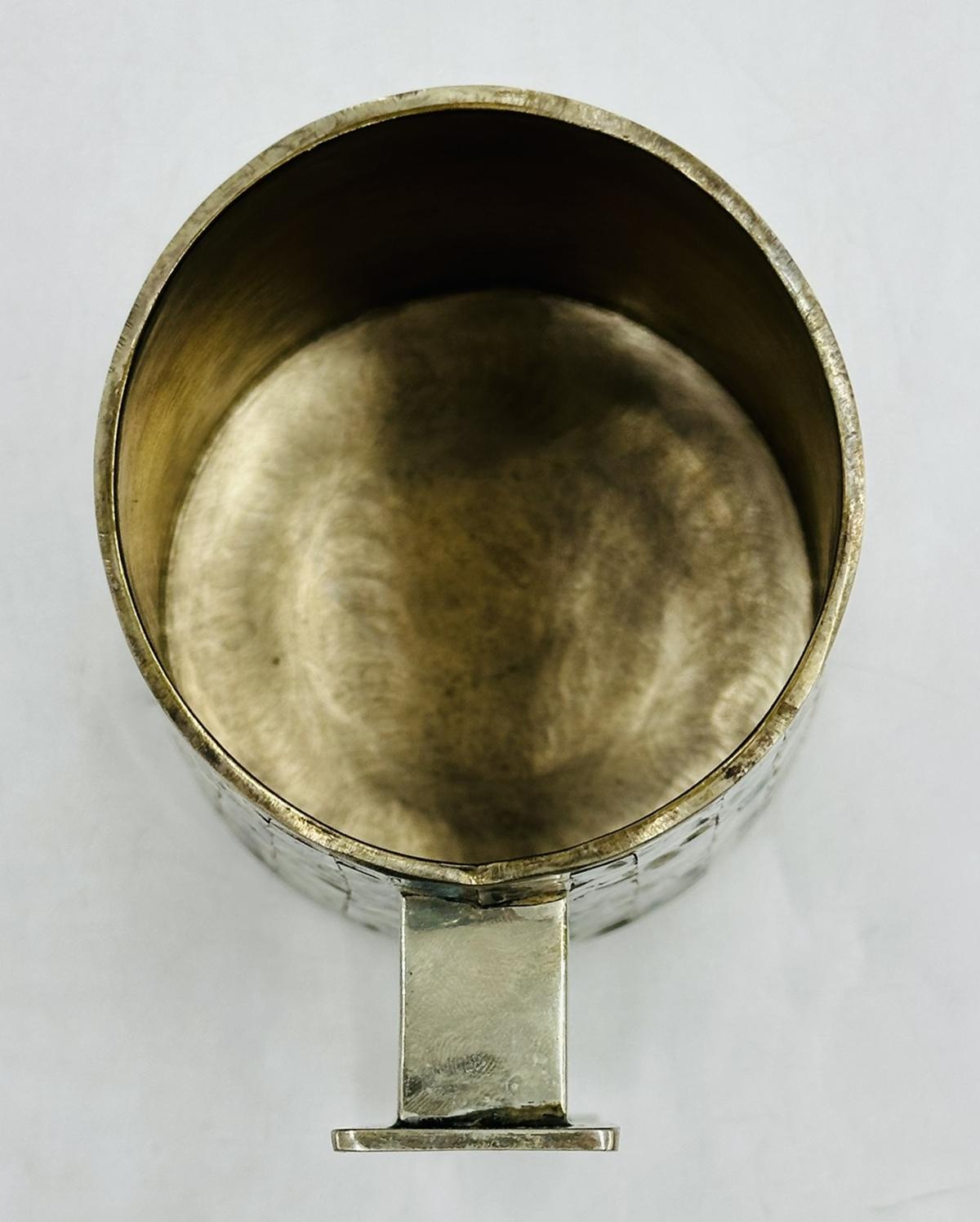 Silver Pitcher with Abalone Shell Inlay, Mid 20th Century, Mexico, Signed LHG For Sale 4
