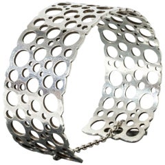 Vintage Silver “Pitsi” Cuff by Liisa Vitali for Nestor Westerback, Finland, 1971