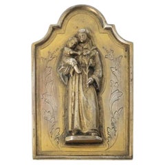 Argent - Plaque représentant saint Antoine, en argent