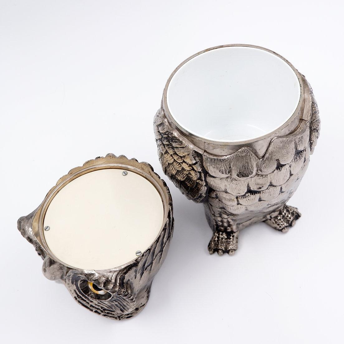 Swiss Silver plastic 'owl' ice bucket by Hans Turnwald for Freddotherm, 1975 For Sale