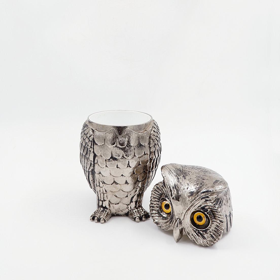 Plastic Silver plastic 'owl' ice bucket by Hans Turnwald for Freddotherm, 1975 For Sale