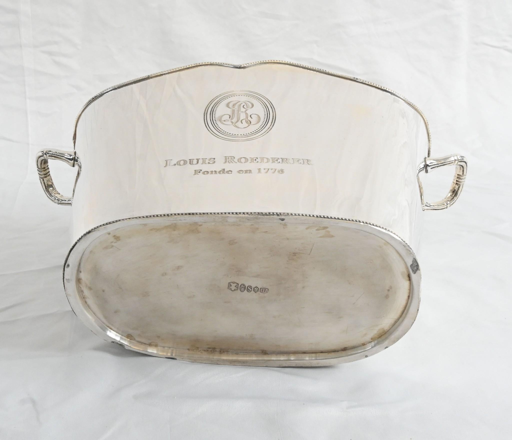 Silver Plate Silver Plat Champagne Bucket Wine Cooler Louis Roederer