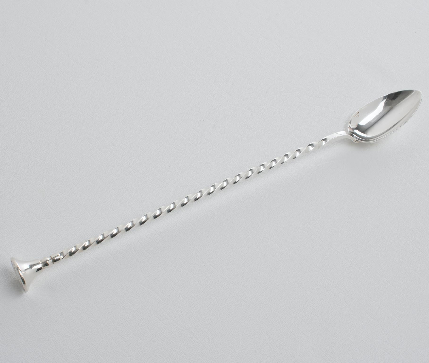 Versilberter und Kristall-Barzubehör-Cocktail- Martini-Krug mit Steiglöffel im Angebot 8