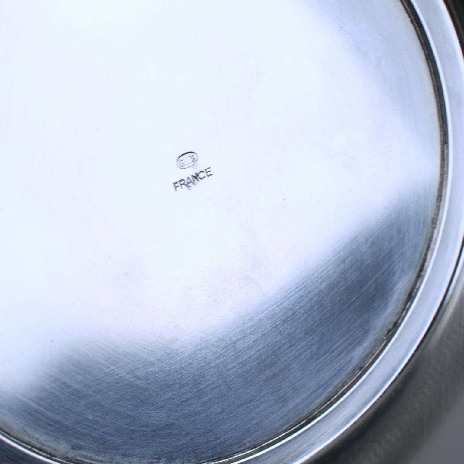 Plat en métal argenté et cristal Caviar Bowl Dish Server by Gelb, Paris in Box en vente 1