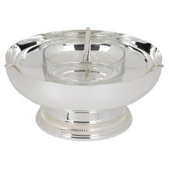 Silver Plate and Crystal Caviar Bowl Dish Server by Gelb, Paris in Box