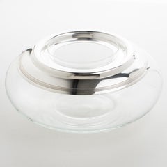 Silver Plate and Crystal Caviar Bowl Dish Server by St Hilaire France, 1960s