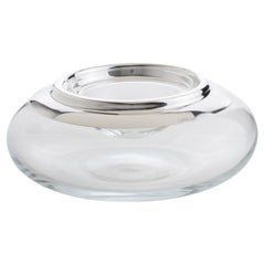 Silver Plate and Crystal Caviar Bowl Dish Server by Vetrerie di Empoli