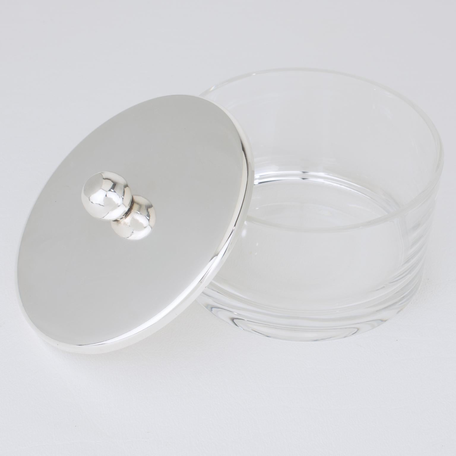 Piatto da portata in argento e cristallo Caviar Bowl di St Hilaire Paris, circa 1980 in vendita 7