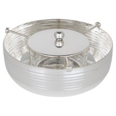 Silver Plate and Crystal Caviar Bowl Serving Dish by St Hilaire Paris circa 1980
