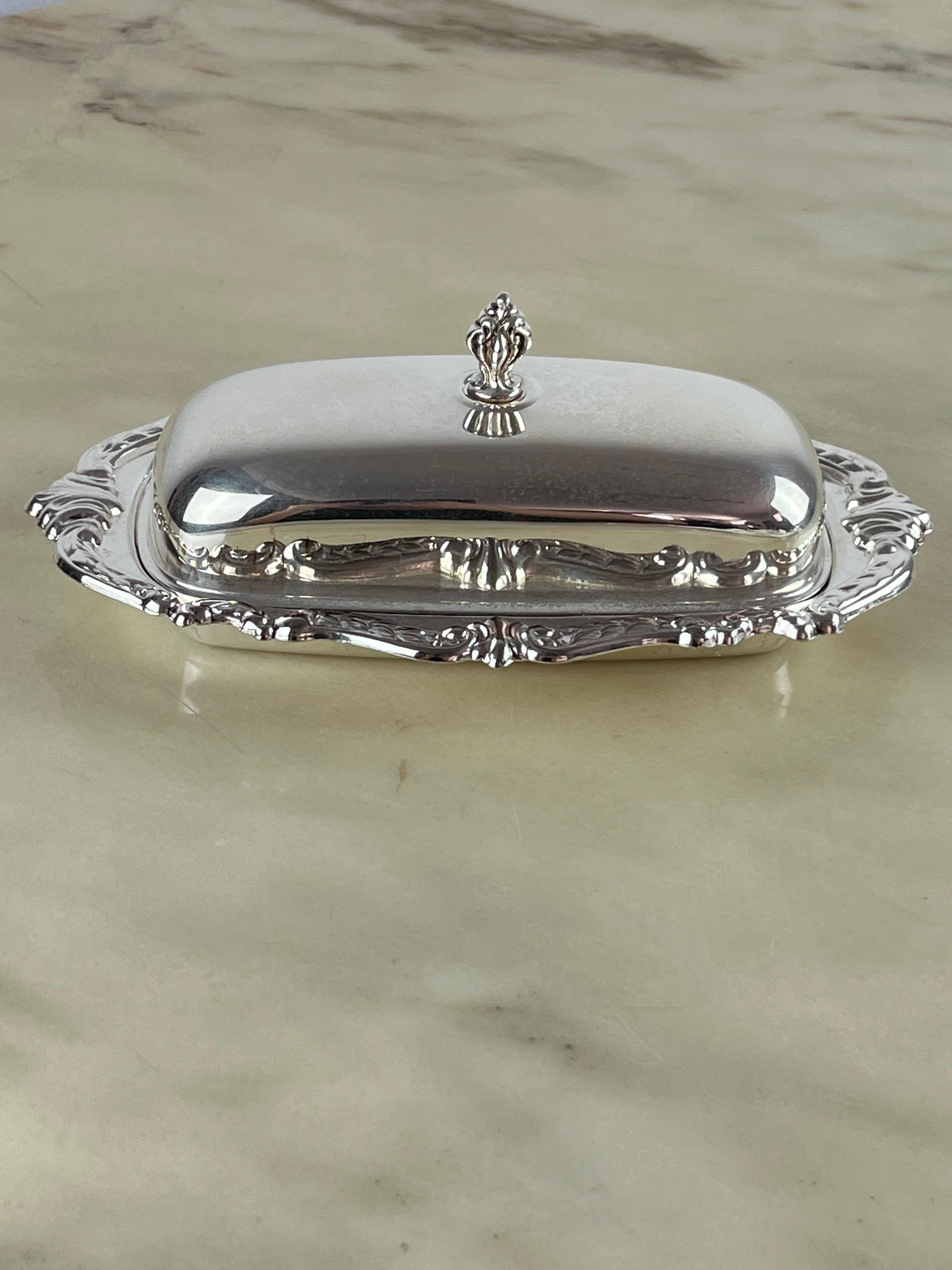 Late 20th Century Silver Plate and Crystal Caviar Holder 1980s For Sale