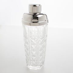 Silver Plate and Crystal Cocktail Martini Shaker Barware by Towle, William Adams