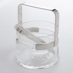 Cubitera de plata y cristal de PM Italy, hacia 1980