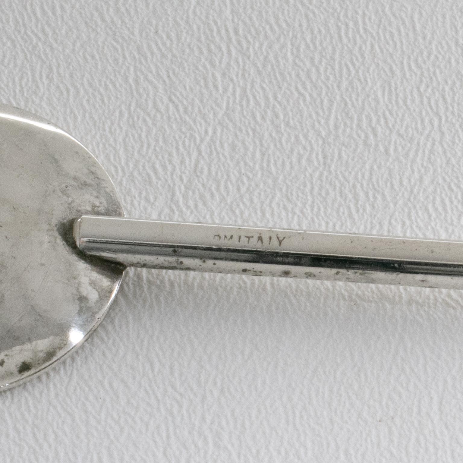 Jarra mezcladora para cóctel Martini de plata y cristal de PM Italy, hacia 1980 en venta 3