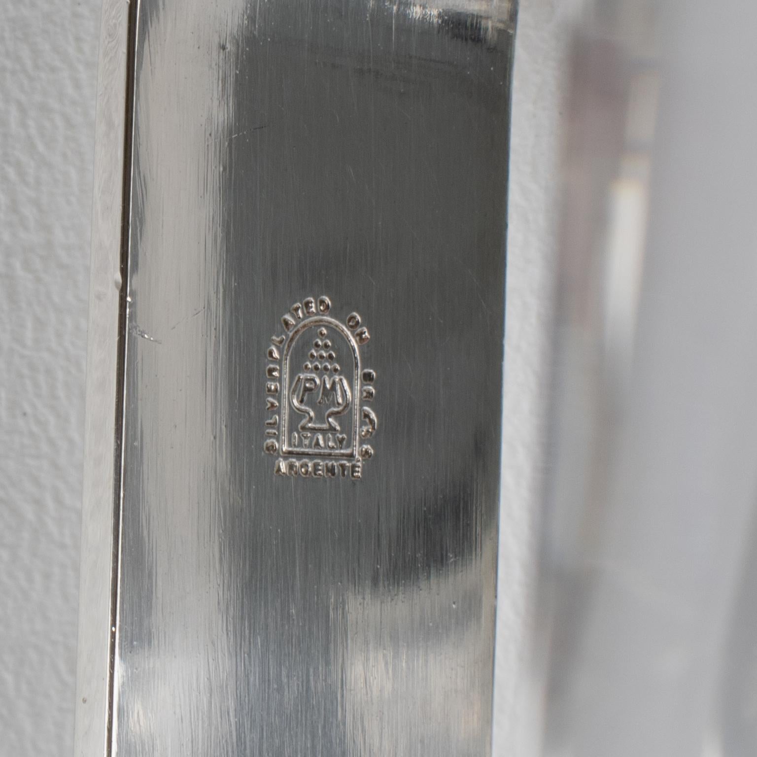 Jarra mezcladora para cóctel Martini de plata y cristal de PM Italy, hacia 1980 Metal en venta