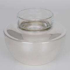 Tete-a-Tete Kaviarschüssel aus Silber und Kristall von Gelb, Paris