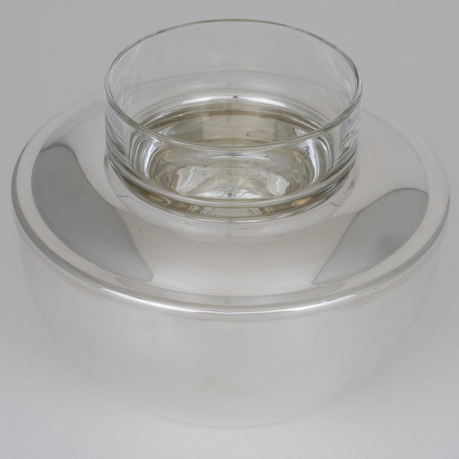 Moderno Server per piatti Tete-a-Tete Caviar Bowl in argento e cristallo di Gelb, Paris in vendita