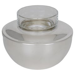 Silver Plate and Crystal Tete-a-Tete Caviar Bowl Dish Server by Gelb, Paris