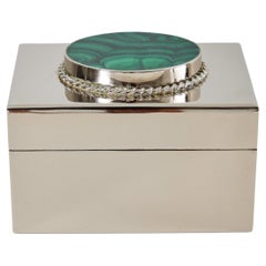 Silver Plate and Malachite Lidded Box by Antony Redmille