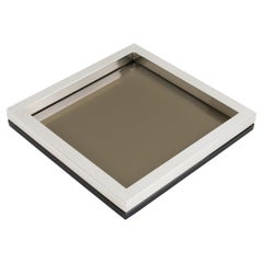 Silver Plate and Glass Centerpiece Tray Catchall Vide Poche by Debladis, Paris