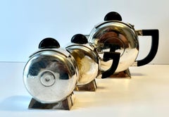 Silver Plate Art Deco 3 Piece Tea Set