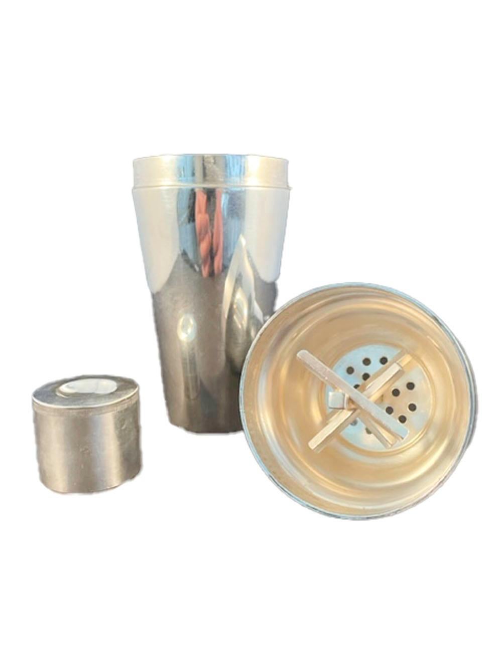 Silver Plate Art Deco Cobbler-Type Cocktail Shaker by Mappin & Webb In Good Condition In Nantucket, MA