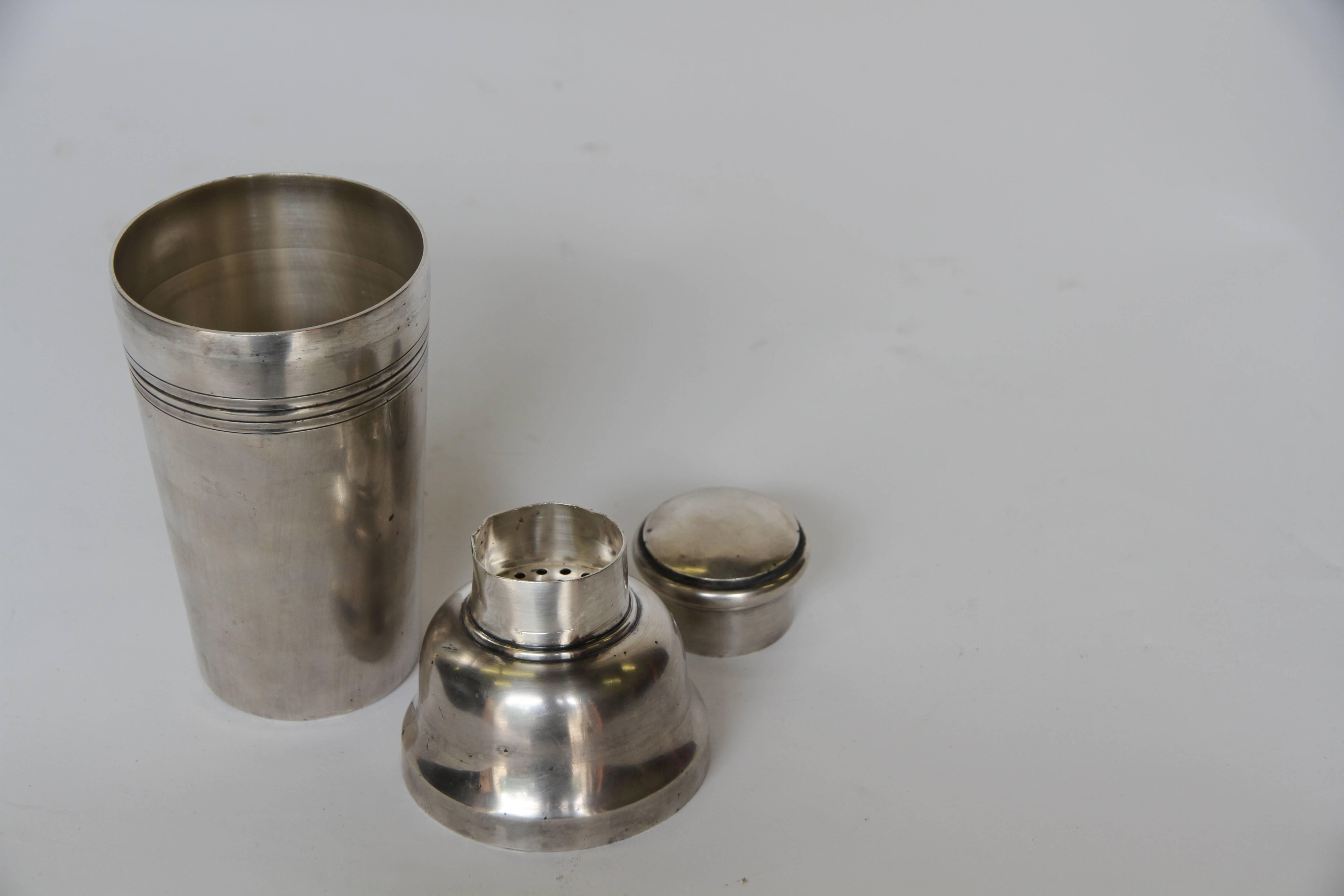 French Silver Plate Art Deco Cocktail Shaker