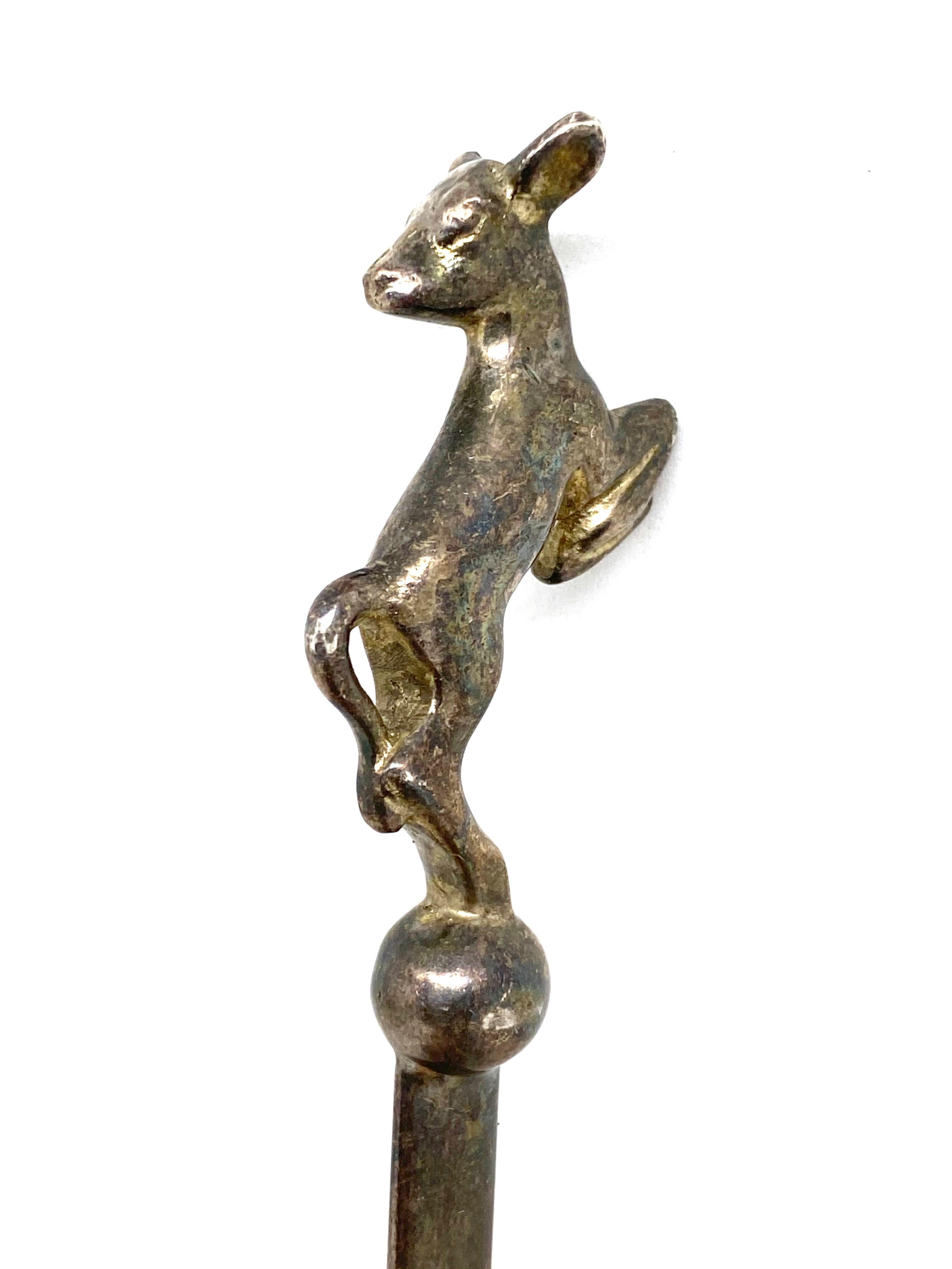 Mid-Century Modern Silver Plate Bambi Roe Deer Fawn Letter Opener Vintage, Austria For Sale