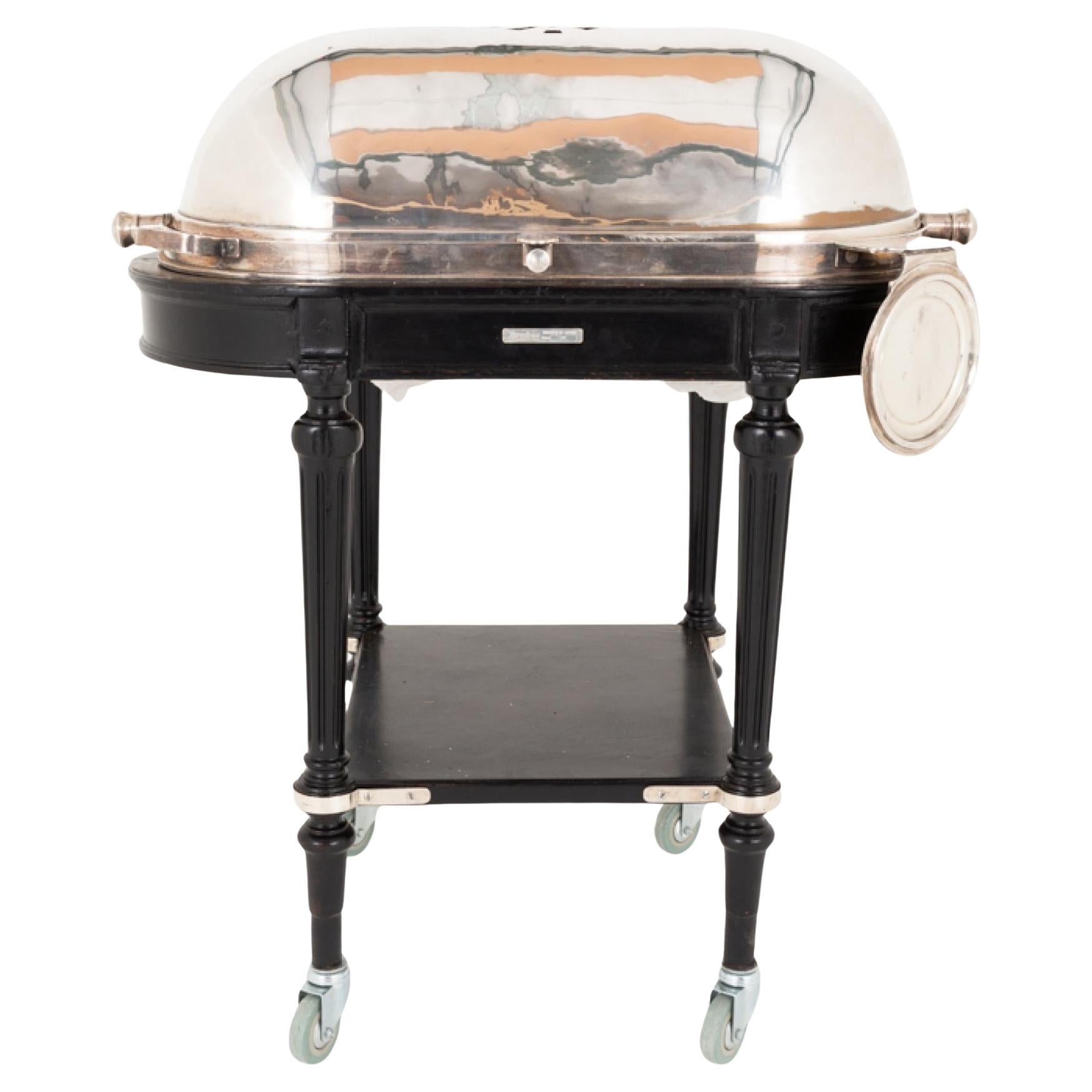 Carro para trinchar carne de vacuno de plata Art Decó Drakes London Carvery en venta