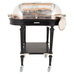 Carro para trinchar carne de vacuno de plata Art Decó Drakes London Carvery